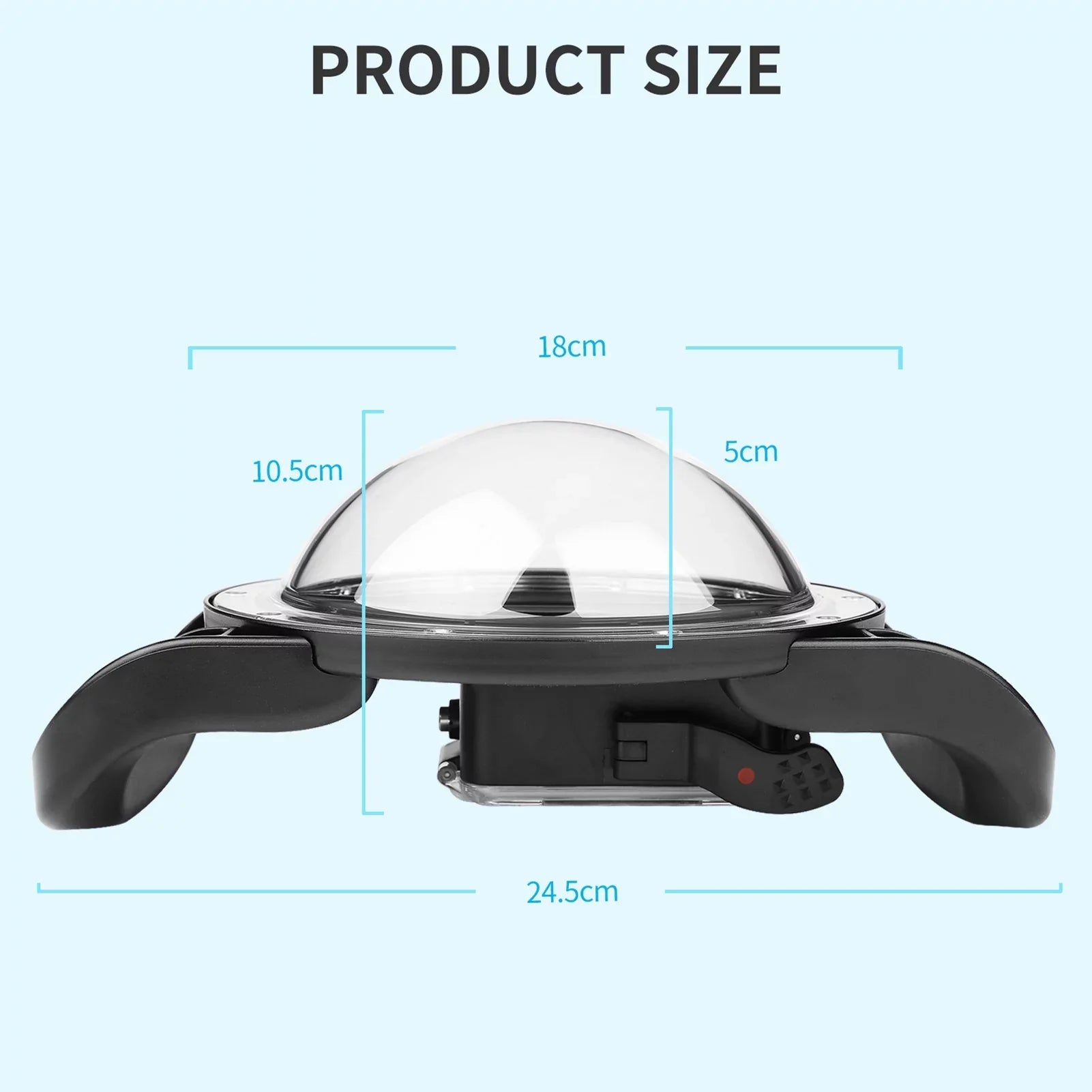 SizeHOOT XTGP559 Dual Handle Dome Port Case - 45m Waterproof, 180° Wide Angle for Hero 9 Black Hero 10