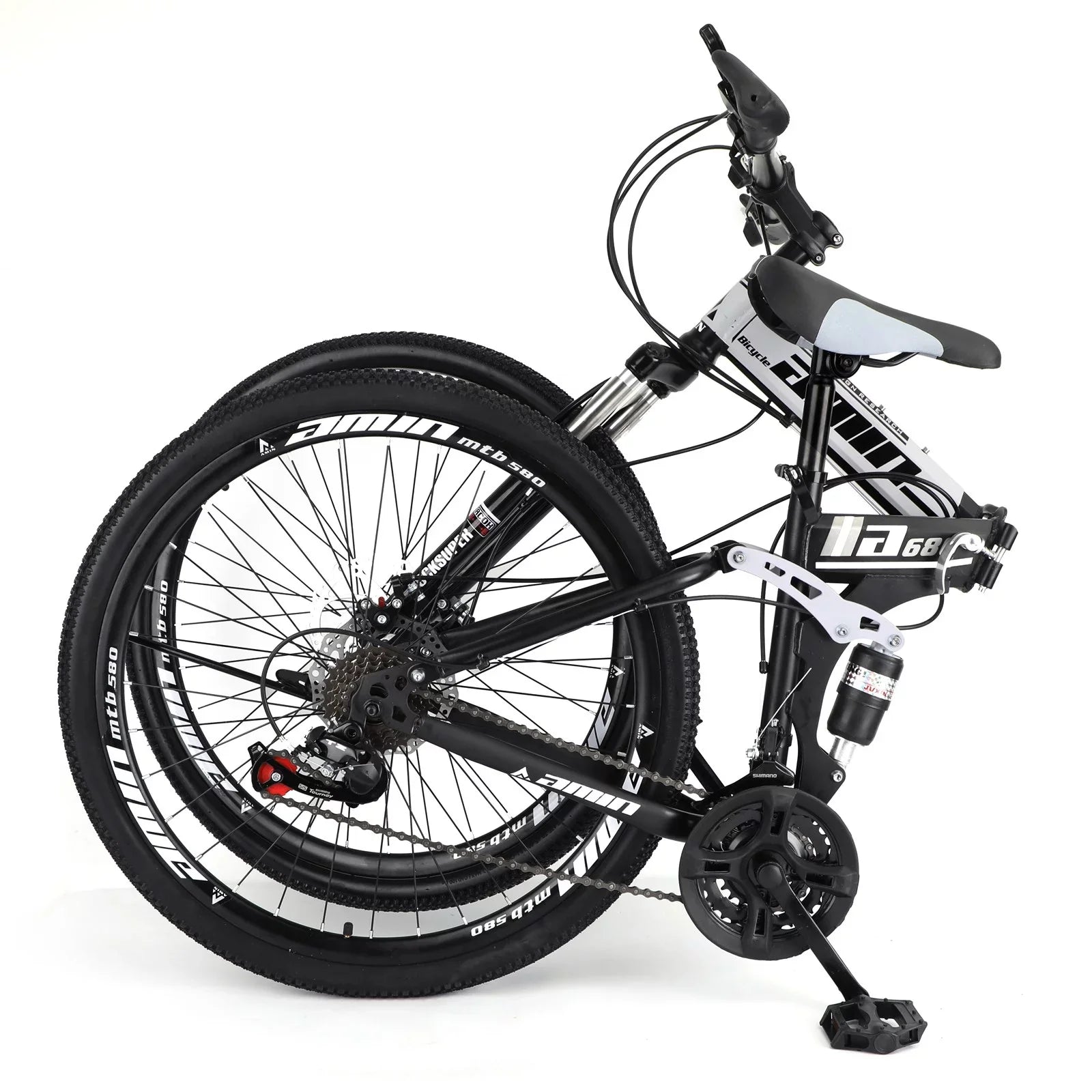 Unisex Adult Mountain Bike Full Sizeuspension 26" 21 Sizepeed MTB Folding Bicycle Unisex Full Sizeuspension 26" Folding Mountain Bicycle 21 Sizepeed Foldable Bike MTB