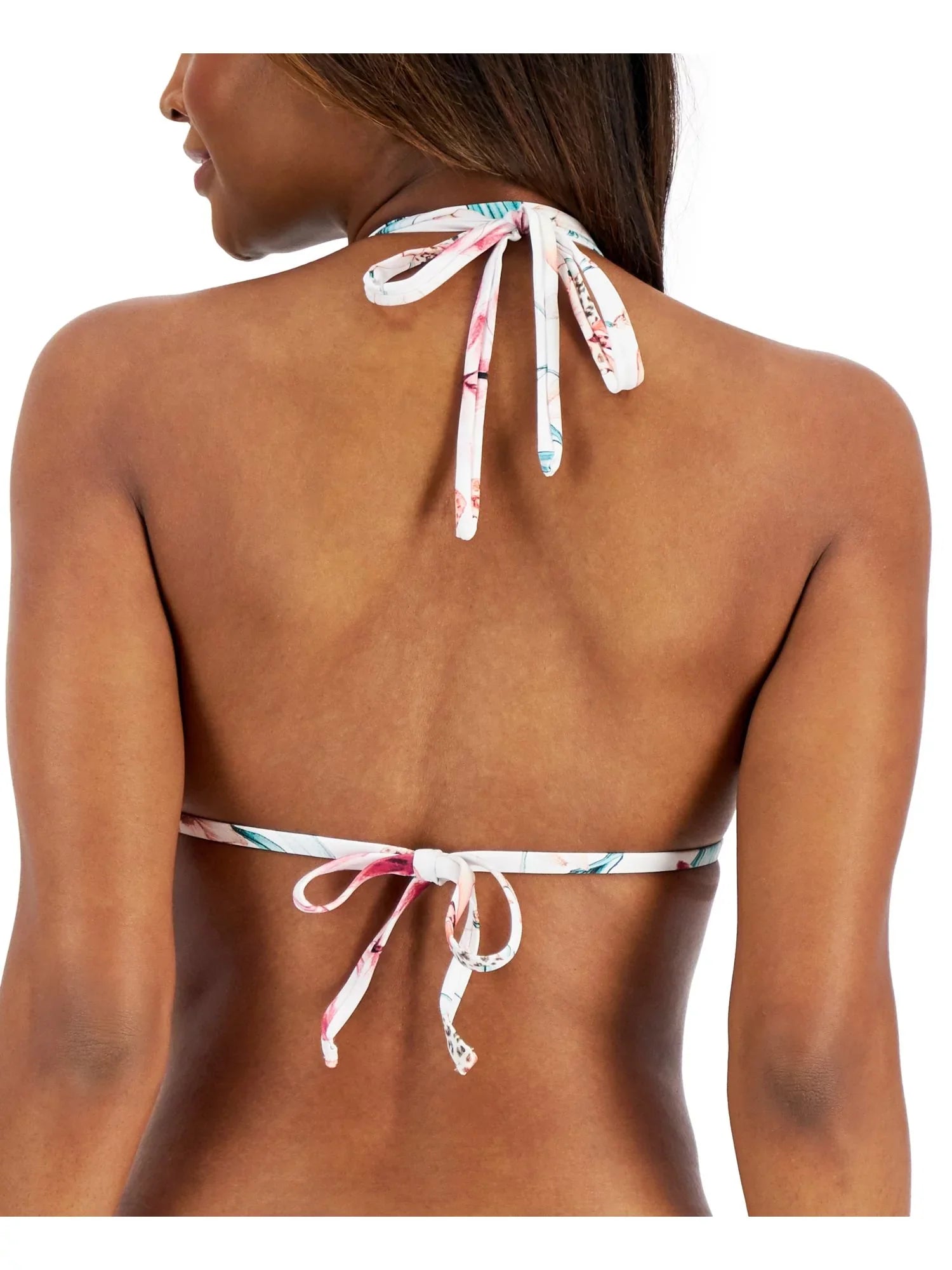 LA BLANCA Women's Ivory Sizetretch Tie Triangle Sizeweetheart Fixed Cups Halter Sizewimsuit Top 6