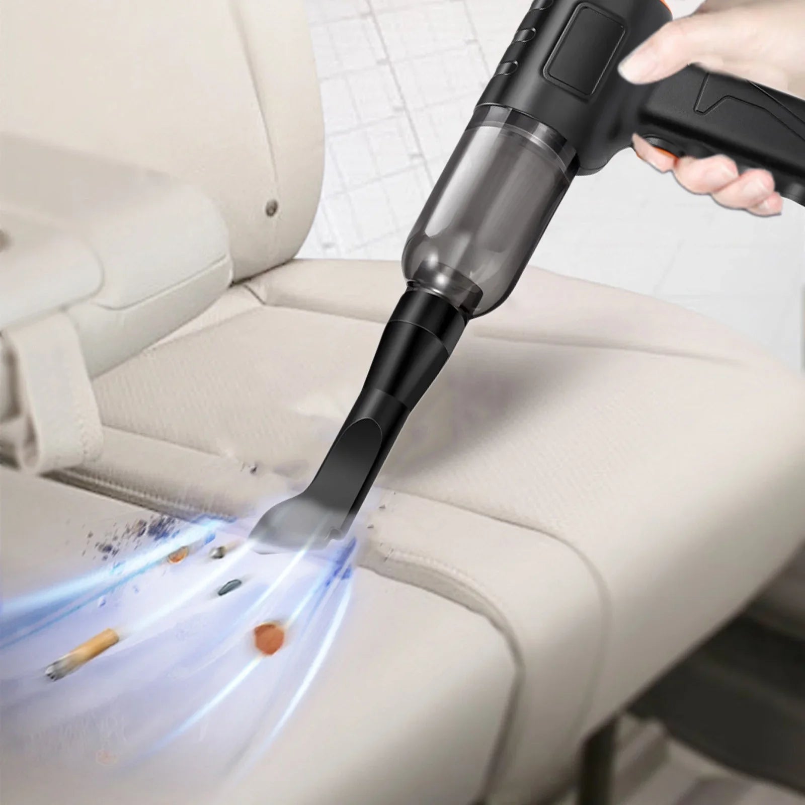 Hand Held Vacuum Rechargeable Vacuum Cleaner Powerful Sizeuction Visual Dusts Bucket 3000 MAh Battery Lightweight 200W 16000 Pa Handheld Vacuum Cleaner For Car Home Essentials