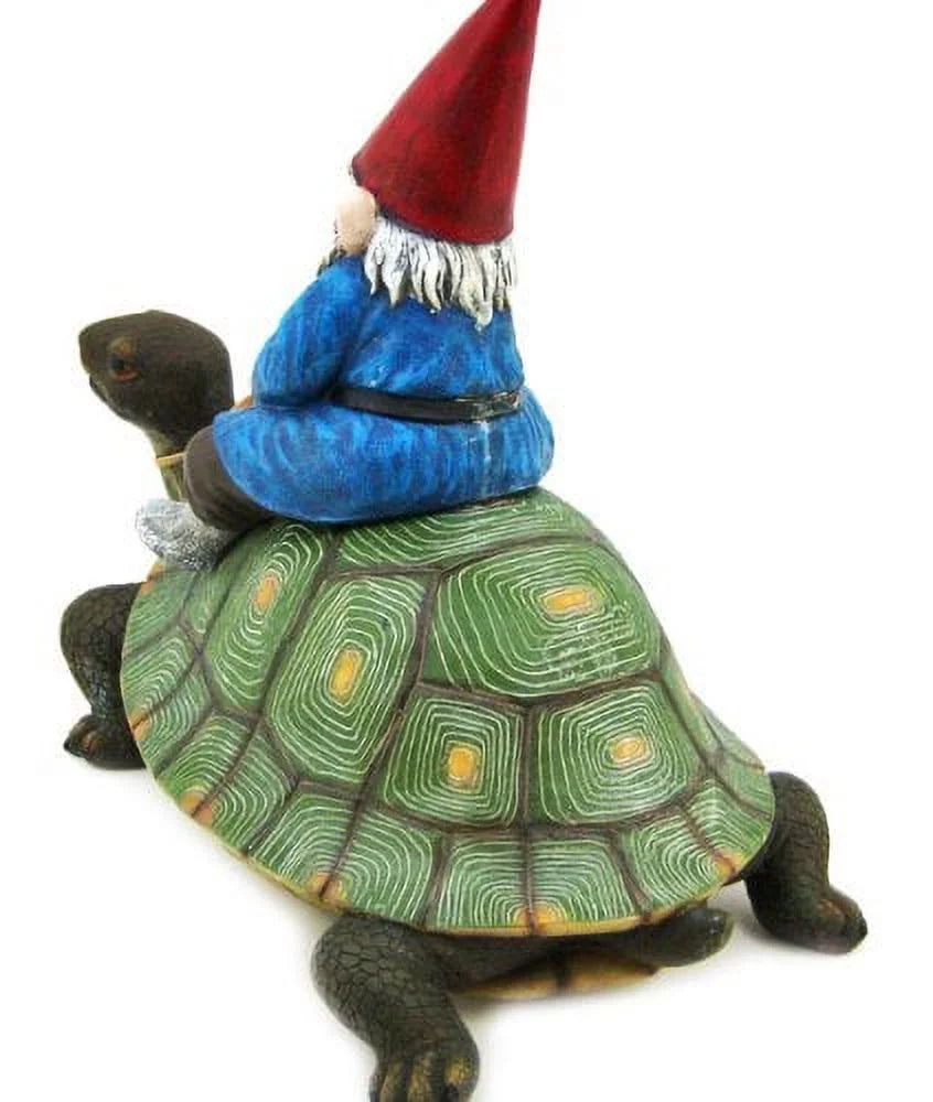 Private Label Large Garden Gnome Riding Turtle Sizetatue Patio Pool