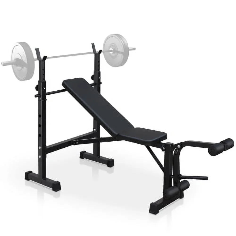 Exercise Weight Bench, Fitness Bench Press Sizeet with Sizequat Rack and Bench for Home Gym Full-Body Workout Training