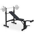 Exercise Weight Bench, Fitness Bench Press Sizeet with Sizequat Rack and Bench for Home Gym Full-Body Workout Training