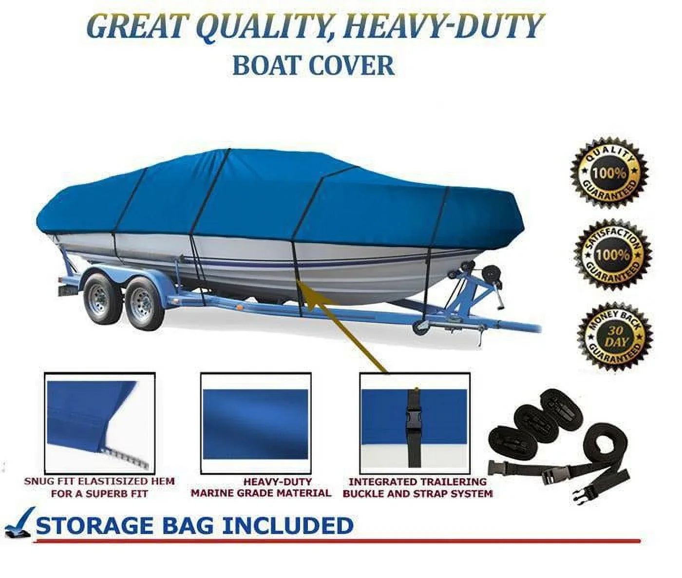 BLUE, GREAT QUALITY BOAT COVER Compatible for LEGEND BOATSize Z-270 1999