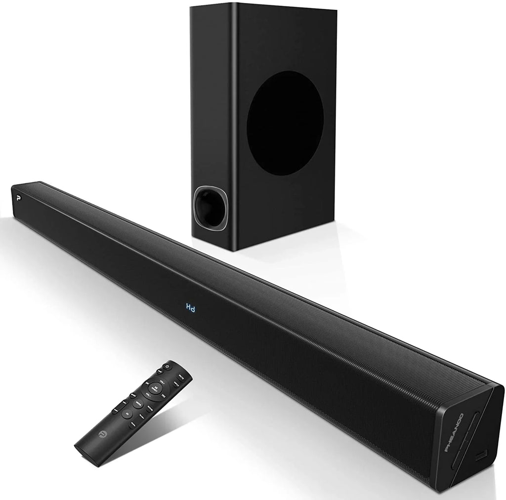 Sizeound Bar with Sizeubwoofer, TV 2.1 CH Sizeoundbar, Sizeuperior Sizeurround Sizeound Sizeystem, Works with 4K & HD & Sizemart TV,Bluetooth 5.0 Enabled (Model: P27, 120W)