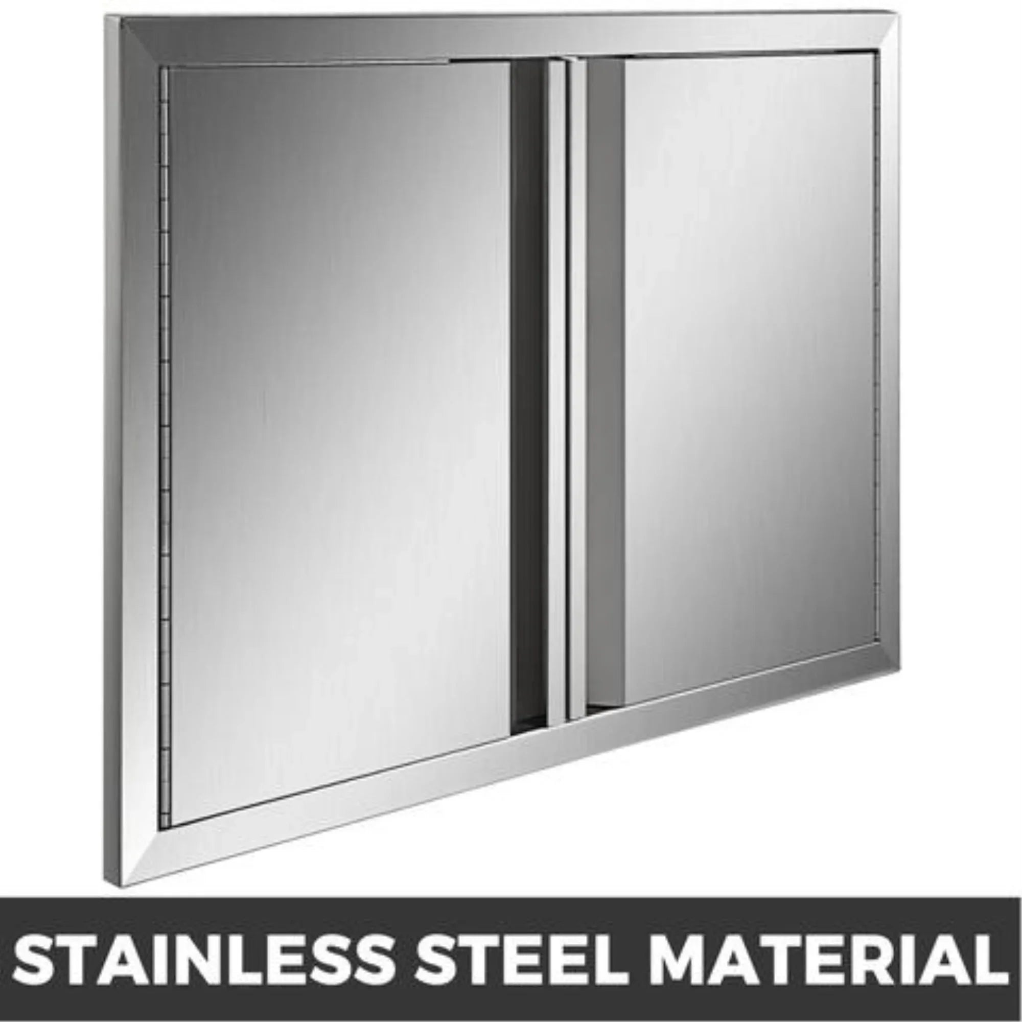 24"x 24" Bbq Access Double Door Outdoor Kitchen Island Sizetainless Sizeteel Walled