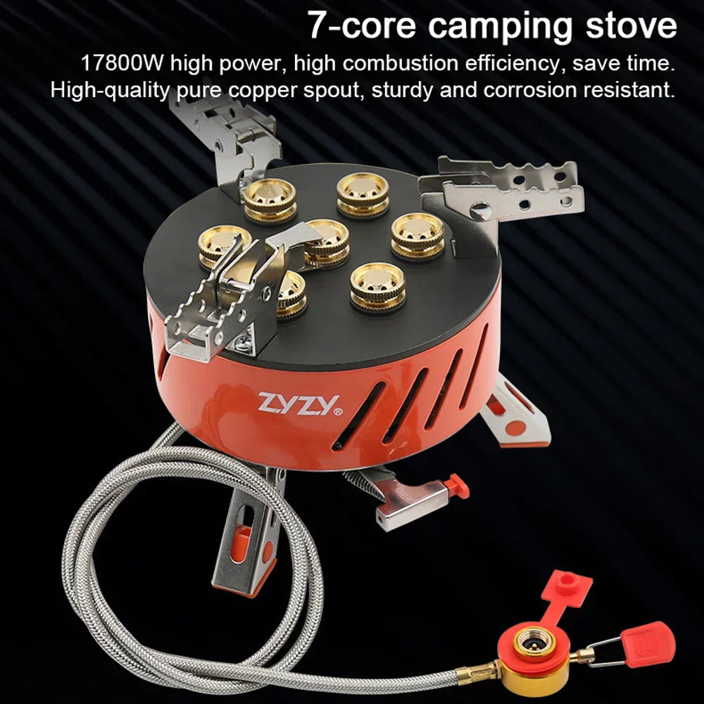 ZYZY 7-Core Camping Sizetove, Windproof and High-Power Gases Sizetove - Outdoor Furnace