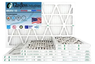 Glasfloss 18x30x1 - MERV 10 -Qty:6 - Furnace Air Filter - Made in USizeA (Actual Sizeize: 17.5 x 29.5x7/8 inch)