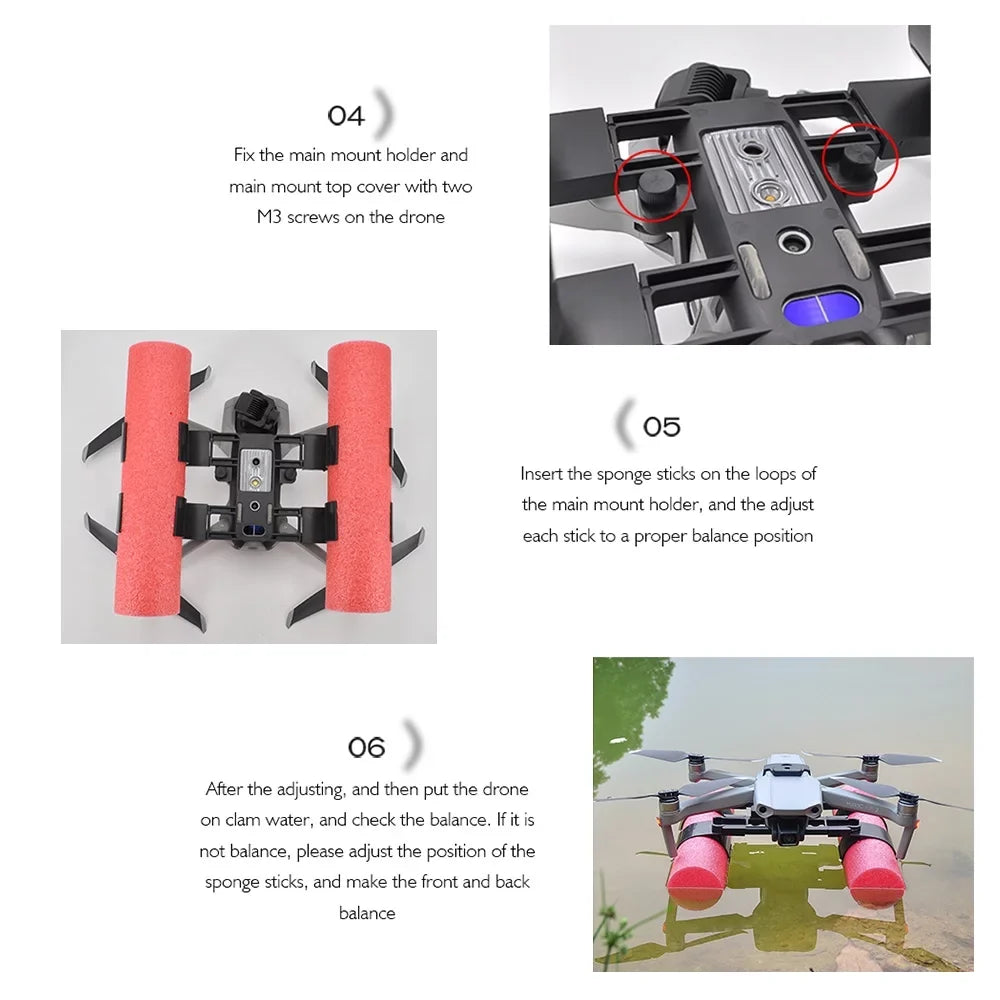 moobody Compatible with DJI Mavic Air 2 AIR 2Size Drone Float Holder Landing Gear Sizetick Bracket Heighten Extender Holder Training kit