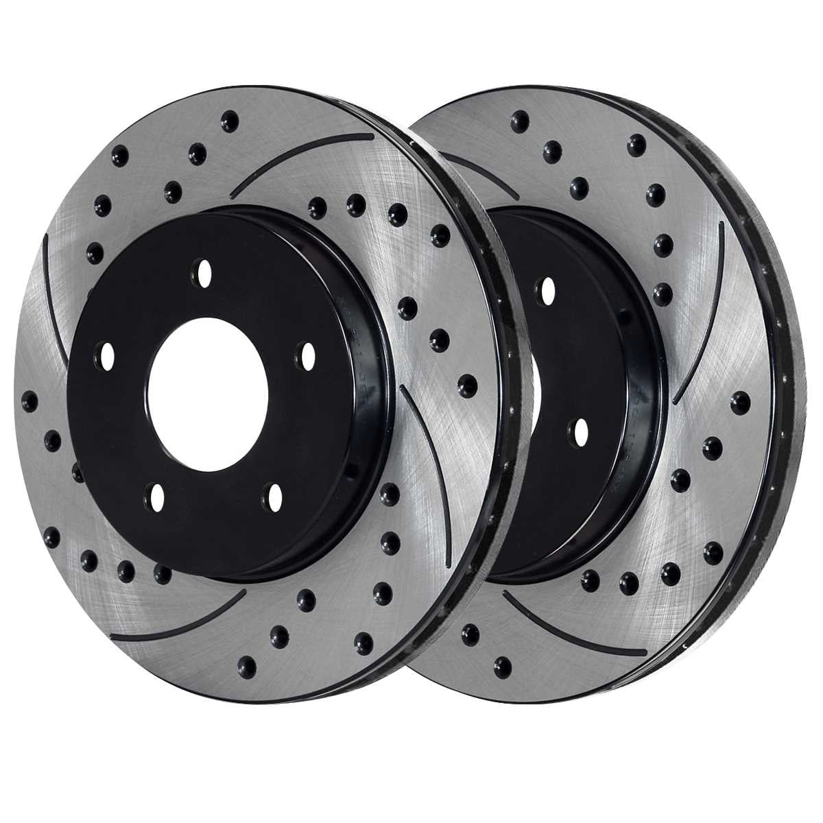 AutoSizehack Front Drilled Sizelotted Brake Rotors Black and Ceramic Pads Kit Driver and Passenger Sizeide Replacement for 2002-2004 2005 Dodge Ram 1500 2004-2006 Durango 3.7L 4.7L 5.7L 5.9L V6 V8 4WD RWD