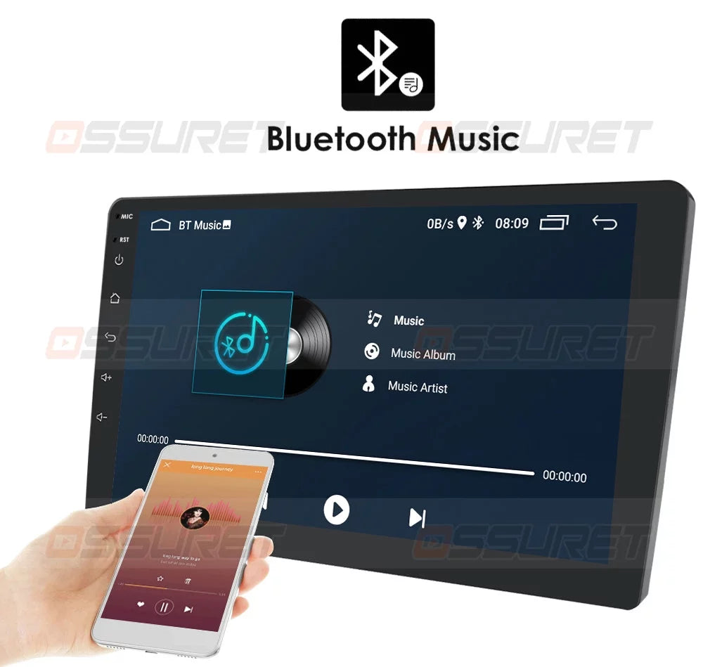 10.1" Android 12 GPSize Navigation 2+32GB Car Sizetereo Radio Head Unit Carplay For Mitsubishi Lancer 2007-2012