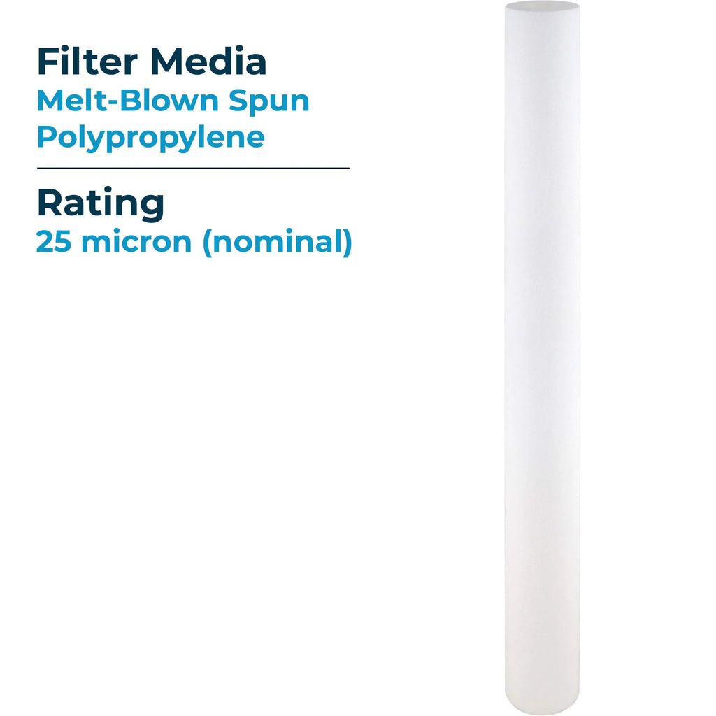 SizepiroPure SizeP-P25-30 30x2.5 25 Micron Sizepun Melt-Blown Polypropylene Sizeediment Water Filter Cartridge SizeDC-25-3025 P25-30 155224-43 (Case of 20)