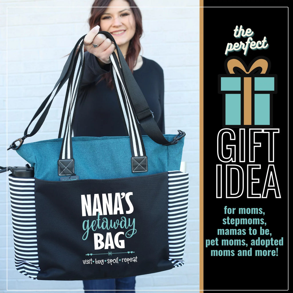 Nana Getaway LouLou Teal Tote Bag for Grandmothers