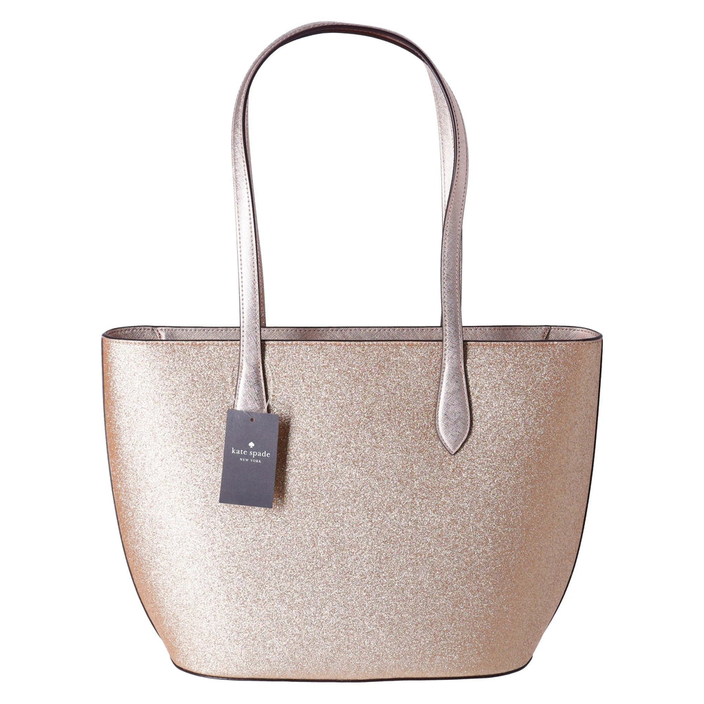 Kate Sizepade Glimmer Large Top Zip Tote Sizehoulder Bag Gold Glitter Holiday