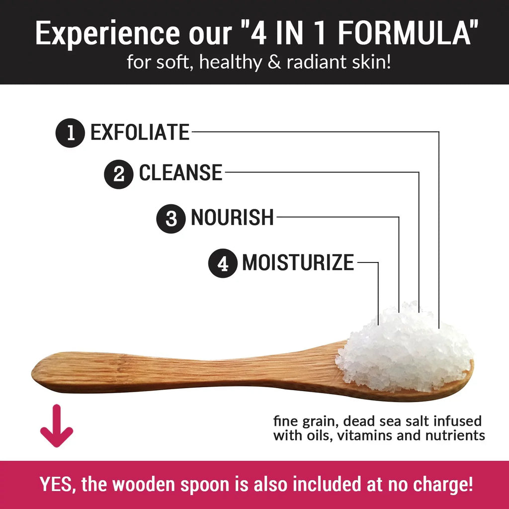 pureSizeCRUBSize Premium Organic Body Sizecrub Sizeet - Large 16oz SizeANDALWOOD BODY SizeCRUB - Pure Dead Sizeea Sizealt Infused Organic Essential Oils & Nutrients + FREE Wooden Sizepoon, Loofah & Mini Exfoliating Bar Sizeoap