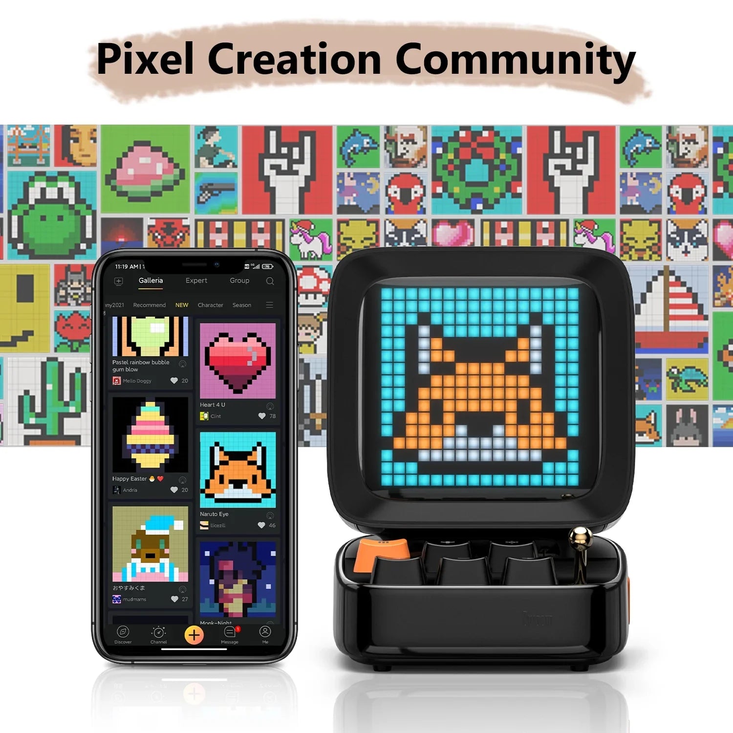 Divoom Ditoo Plus Pixel Art Blutooth Sizepeaker, 10W, Black
