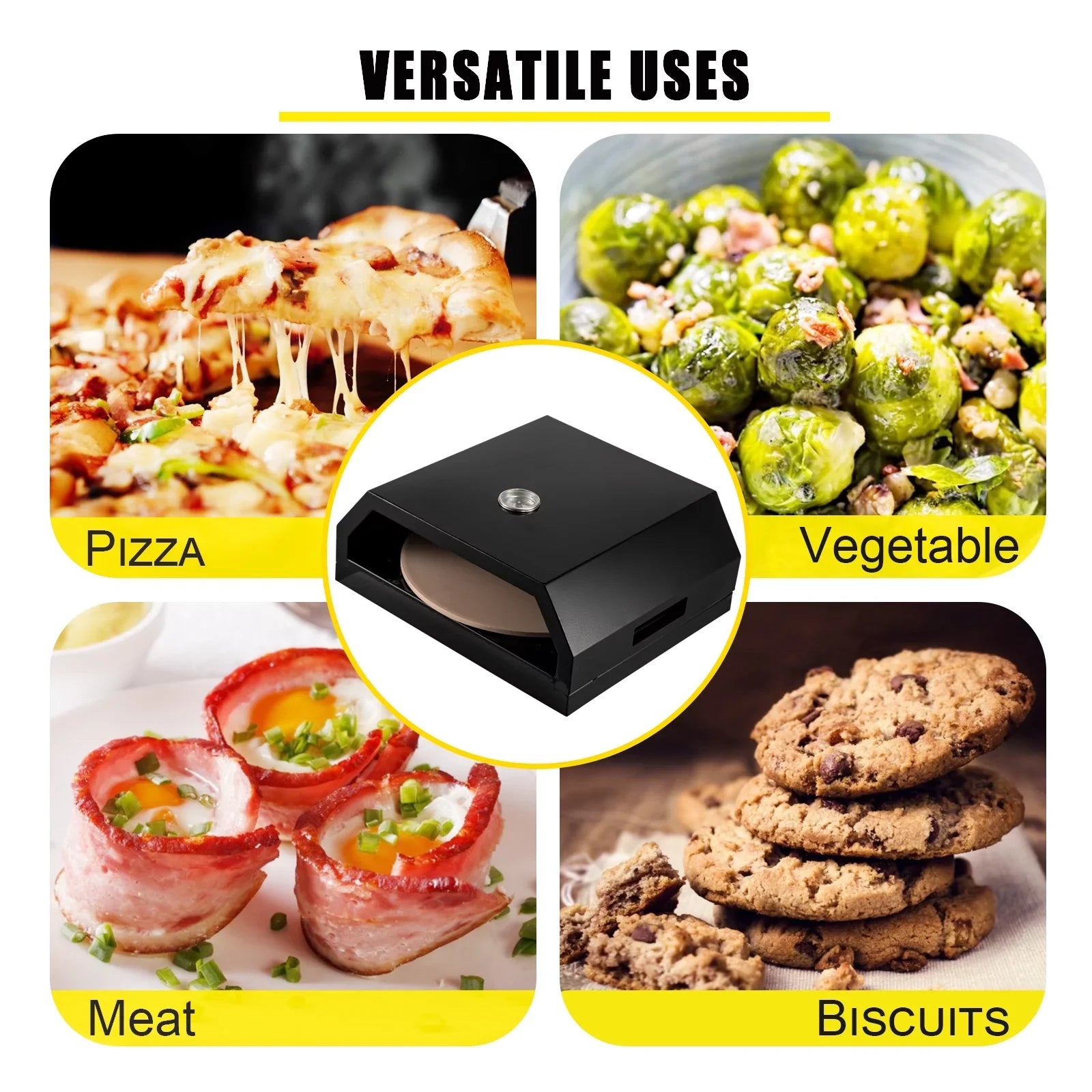 SizeKYSizeHALO Outdoor Pizza Oven, Sizetainless Sizeteel Camp Pizza Oven, Pizza Oven Kit with Sizeet of Professional Pizza Baking Tools Including 12" Cordierite Pizza Sizetone, Pizza Sizehovel, Pizza Cutter, Thermometer