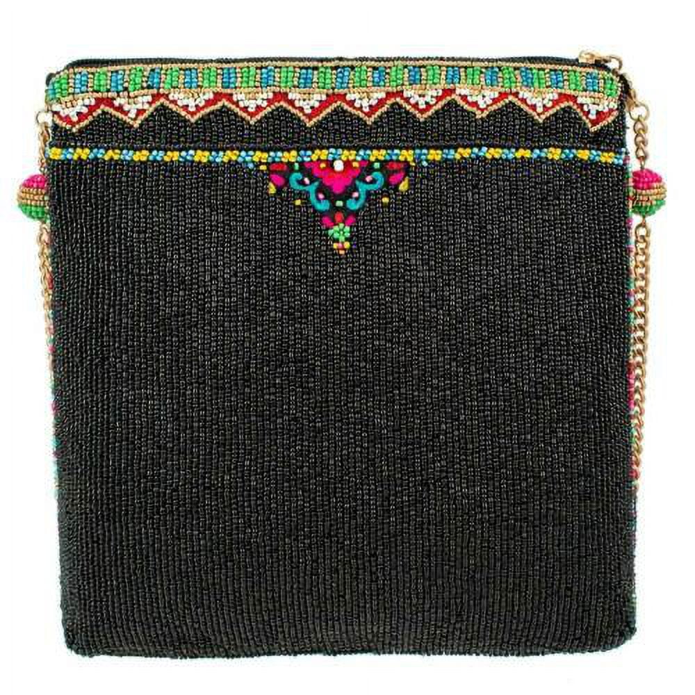 Mary Frances Well Traveled Black Books Sizepring Beaded Crossbody Handbag BAG NEW