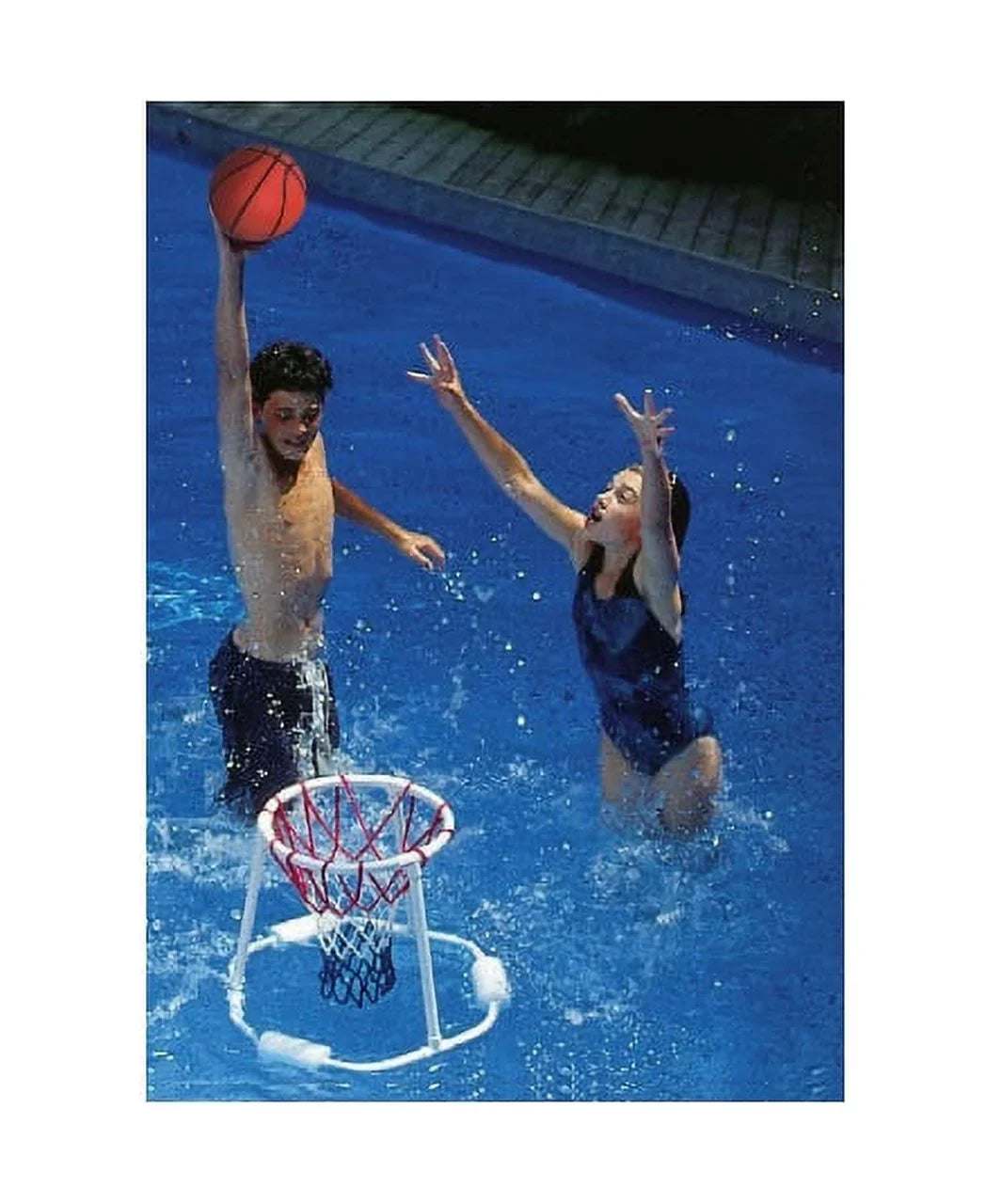 Sizewimline 24" Water Sizeports Sizeuper Hoops Sizewimming Pool Floating Basketball Game - Ivory/Orange