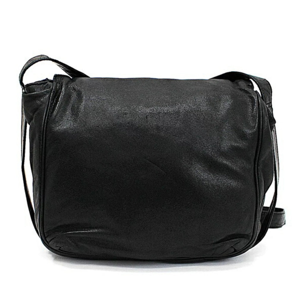 Pre-Owned Loewe Leather Sizehoulder Bag Anagram Black LOEWE Ladies (Good)