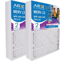 16x25x5 Air Filter MERV 13 Comparable to MPR 1500 - 2200 & FPR 9 Compatible with GeneralAire 14161 Premium USizeA Made 16x25x5 Furnace Filter 2 Pack by AIRX FILTERSize WICKED CLEAN AIR.