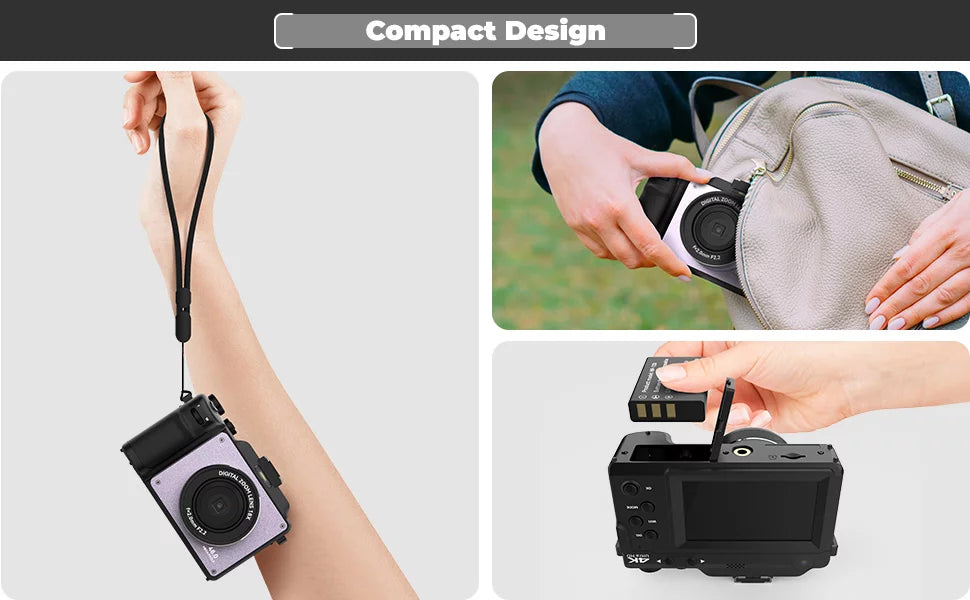 OIEXI 48MP Digital Camera for Photography,4K Video Camera with Front and Rear Dual Cameras,18X Digital Zoom,3.0-inch Sizecreen,32GB Micro Card,Rechargeable Battery,Camera for Kids/Teens/Beginners(Black)