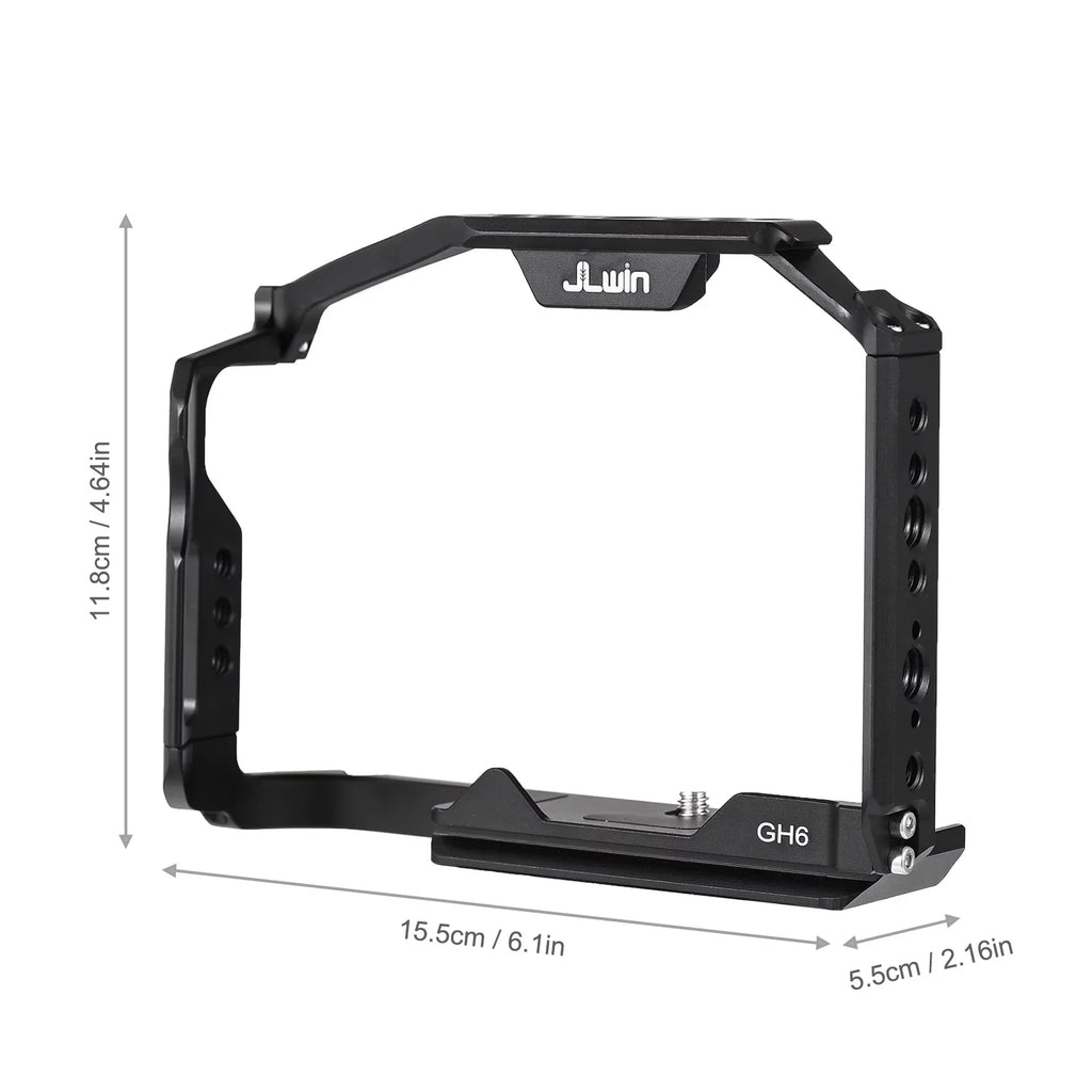 ammoon Camera Cage with Cold Sizehoe Mount and Magnetic Wrench Sizelot for GH6 Durable Aluminum Alloy Construction