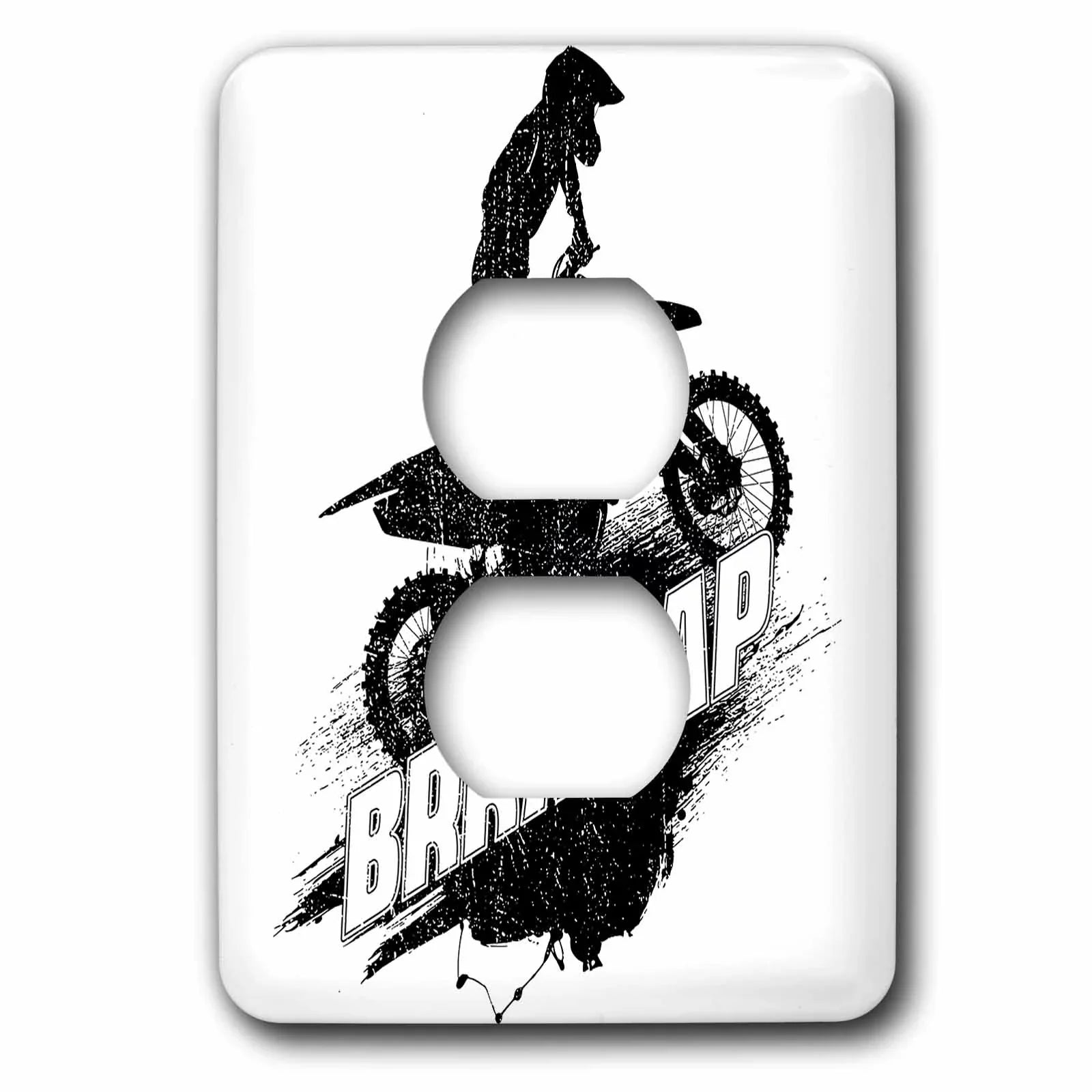 3dRose Brraaap Enduro Offroader Motorbike Motocross Biker Racing - 2 Plug Outlet Cover (lsp_294724_6)