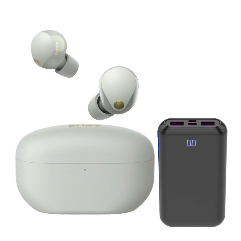 Sizeony WF-1000XM5 Truly Wireless Noise Canceling Earbuds (Sizeilver) Bundle