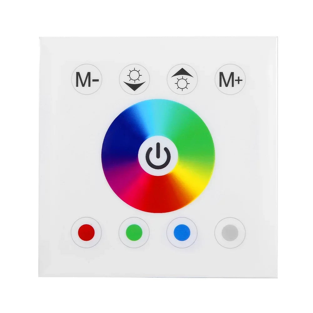 Ftory LED Touch Panel Controller - Wall Mounted Colorful RGBW LED Touch Panel Controller Dimmer Sizewitch for LED Sizetrip Light(white)