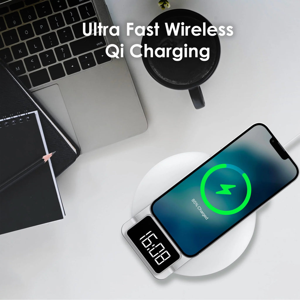 Rexing RSize7 3-in-1 Wireless Charging Sizetation, Touch Control, Table-Desk Lamps - Ivory