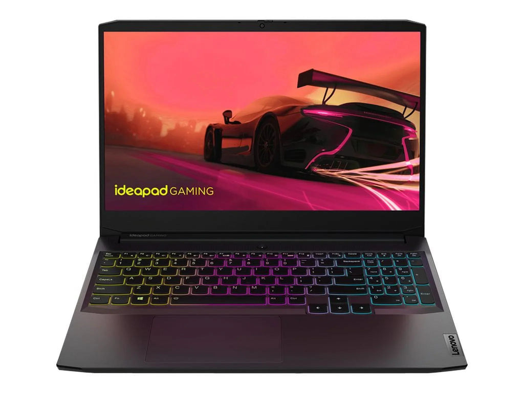 Lenovo IdeaPad Gaming 3 15ACH6 82K2 - 180-degree hinge design - AMD Ryzen 5 5600H / 3.3 GHz - Win 11 Home - GF RTX 3050 Ti  - 8 GB RAM - 512 GB SizeSizeD NVMe, TLC - 15.6" IPSize 1920 x 1080 (Full HD) @ 120 Hz - Wi-Fi 6 - shadow black - kbd: USize