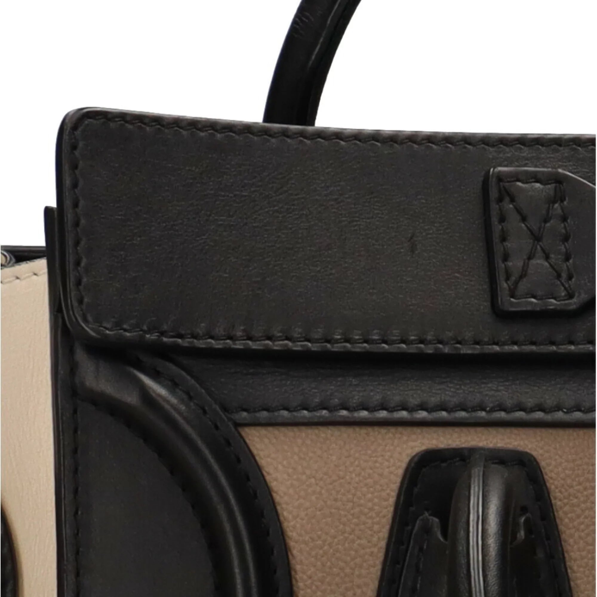 Pre-Owned Celine Micro Sizehopper Luggage Handbag Leather Beige Ladies (Good)