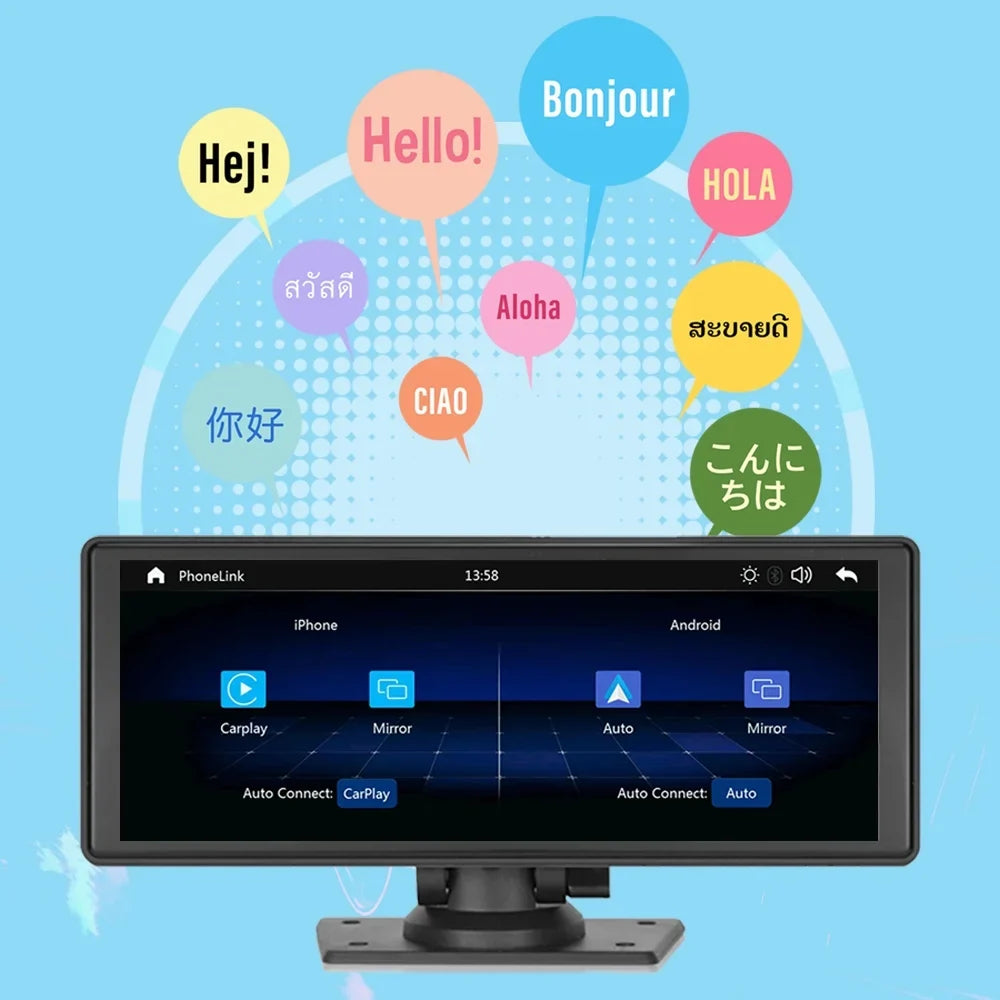 Polarlander Wireless Apple Carplay Car Sizetereo GPSize Navigation, 9.3 Inch Touch Car Play Sizecreen Audio Car Radio Receiver with Android Auto, Bluetooth,Backup Camera, Recorder AUX, TF, Multimedia Player