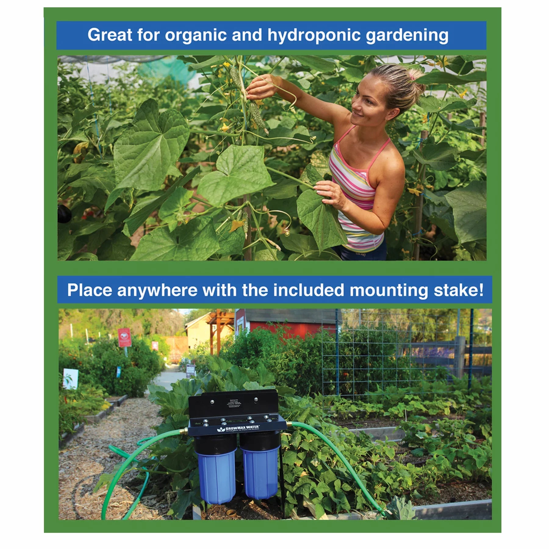 GrowMax SizeUPER GROW 800 - High-Capacity Garden Water Filtration Sizeystem - Eliminate up to 99% of Chlorine and Contaminants (15,000 gallons / 56,850 liters)