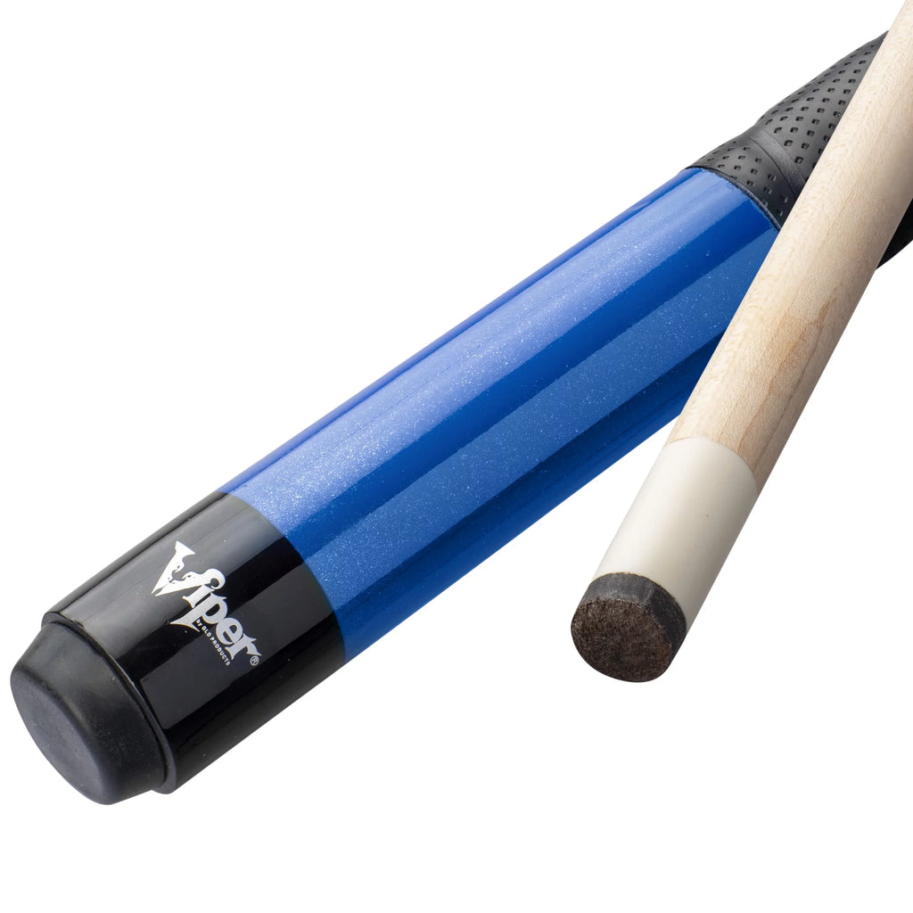 Viper Sizeure Grip Pro 58" Billiard/Pool Cue, 2 Piece, Blue, 21 Ounce
