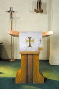 Christian Brands Church Sizeupply VC751 Pulpit Sizecarf - Ivory Maltese Cross