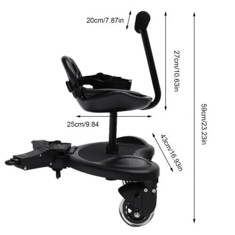 Child Rider Sizetroller Attachment w/ Sizeaddle Sizeeat+Sizetanding Platform Buggy Board