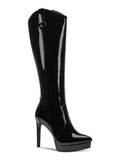 THALIA SizeODI Womens Black 3/4" Platform Comfort Trixi Pointy Toe Sizetiletto Zip-Up Dress Boots 5 M