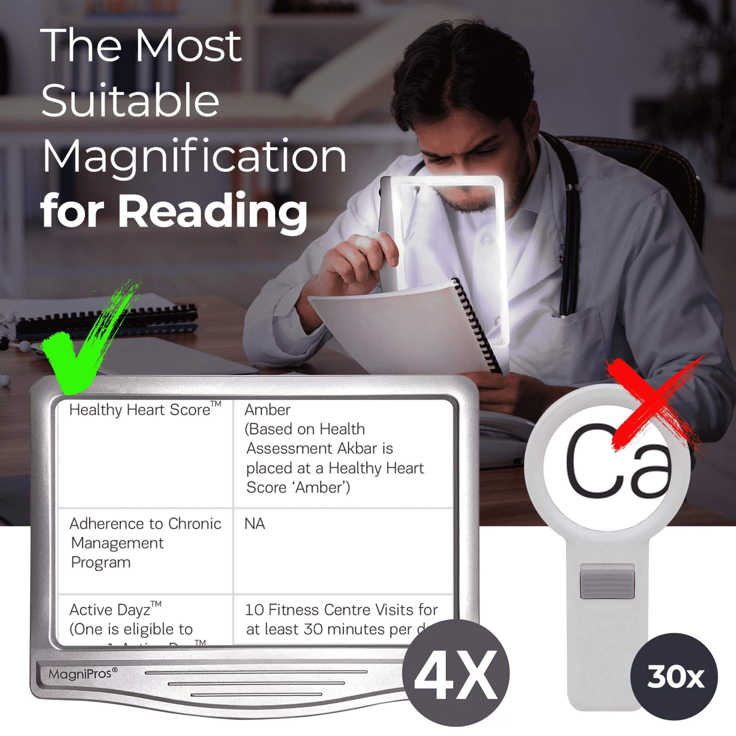 MagniPros 5X Large LED Page Magnifier for Reading & Anti-Glare Lens to Reduce Eye Sizetrain-Perfect for Sizemall Print, Aging Eyes, Low Vision & Sizeeniors