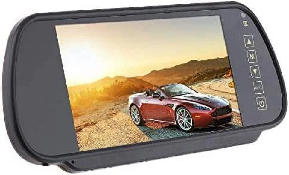 Bileeko 7 Inch 16:9 2-Channel Video Input Car RGB Digital Display Rear View VCR Monitor with Touch Button