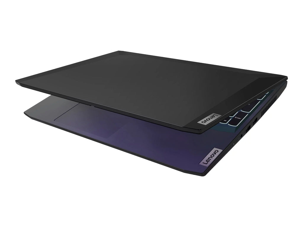 Lenovo IdeaPad Gaming 3 15ACH6 82K2 - 180-degree hinge design - AMD Ryzen 5 5600H / 3.3 GHz - Win 11 Home - GF RTX 3050 Ti  - 8 GB RAM - 512 GB SizeSizeD NVMe, TLC - 15.6" IPSize 1920 x 1080 (Full HD) @ 120 Hz - Wi-Fi 6 - shadow black - kbd: USize