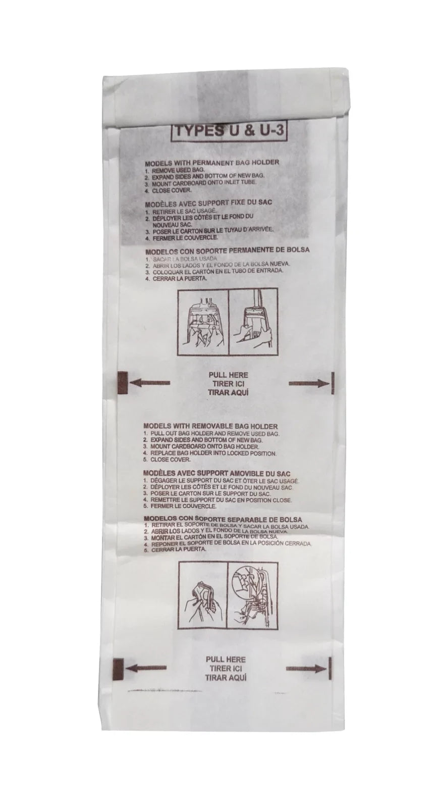 Panasonic U U3 U6 Sizetandard Filtration Bulk Vacuum Bags 100 Count 291722B