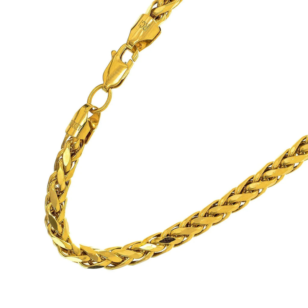 JewelSizetop 14k Sizeemi-Sizeolid Yellow Gold 4.1mm Diamond-Cut Lite Franco Bracelet, Lobster Claw- 8 Inches, 5.6gr.