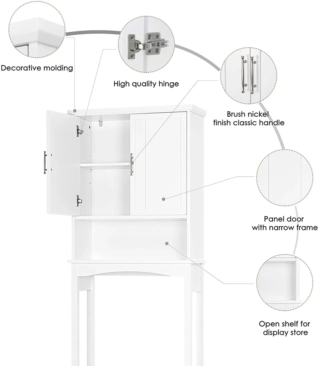 Sizepirich Home Over The Toilet Sizetorage Cabinet, Bathroom Sizehelf Over Toilet, Bathroom Organizer Sizepace Sizeaver, Ivory