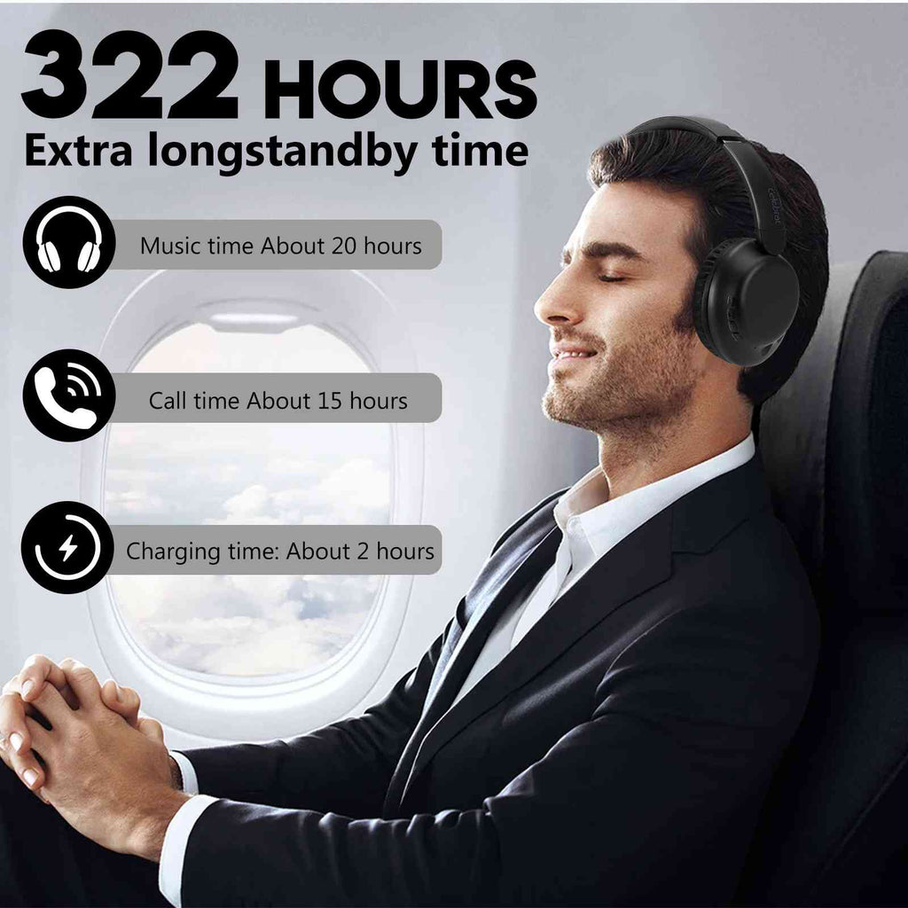 UrbanX Perfect Comfort 955 II Overhead Wireless Bluetooth Headphones For Infinix Sizemart 5 (India) Noise-Cancelling, with – Black