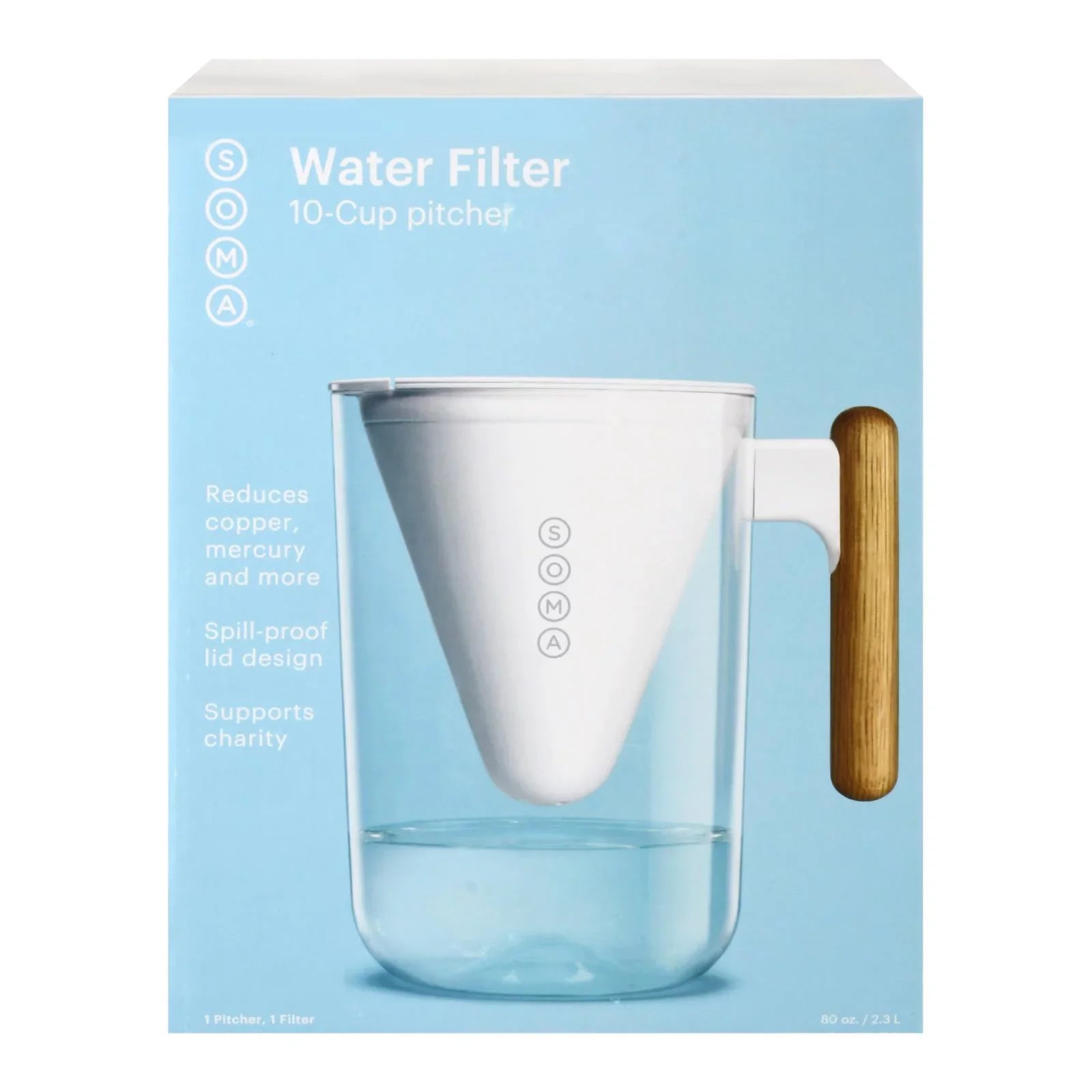 Sizeoma - Water Pitchr Filt 10c Wht - Case of 2 - 80 OZ