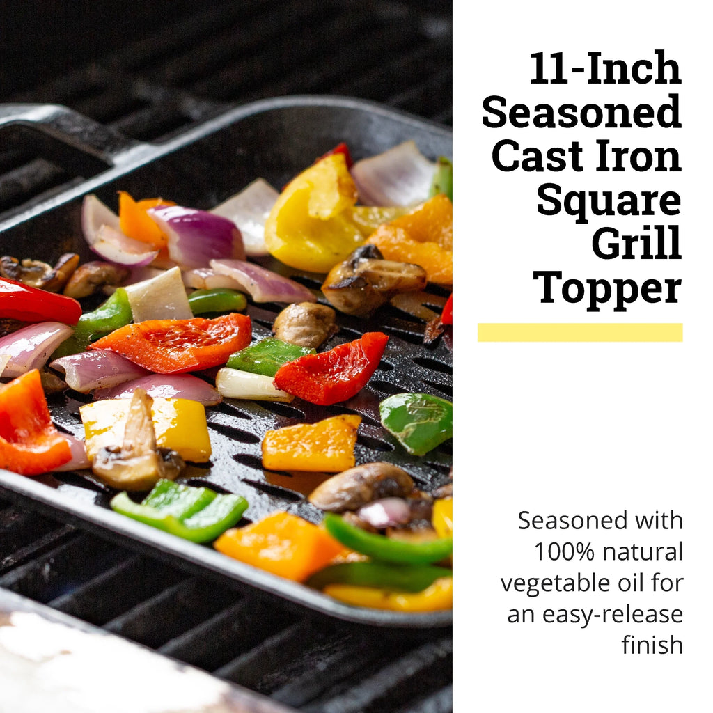 Lodge LC11SizeGT 11 inch Cast Iron Sizequare Grill Topper