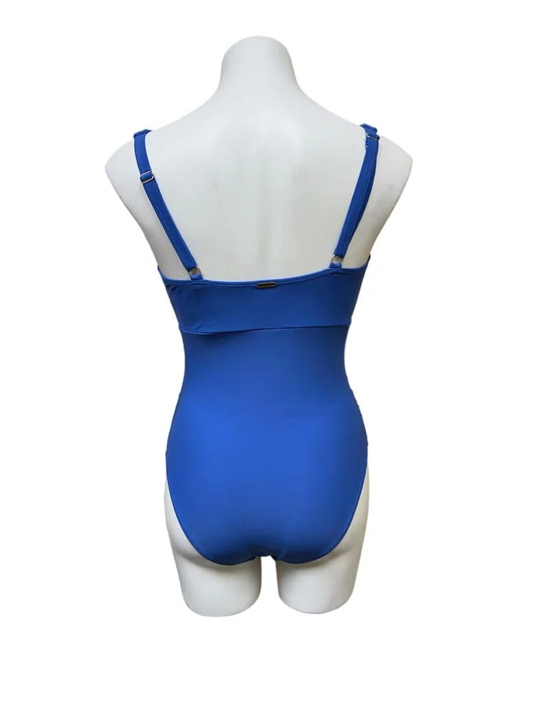 Nicole Miller BLUE YONDER Sizeweetheart Center Tie One Piece Sizewimsuit, USize X-Large