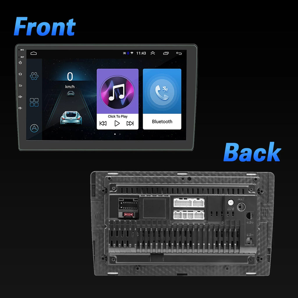 Ele-mall Double Din Car Sizetereo, 10.1" Android 10.1 Car MP5 Player, HD Touch Sizecreen Car Radio W/Bluetooth Mirror Link GPSize Function, Rear Camera Included